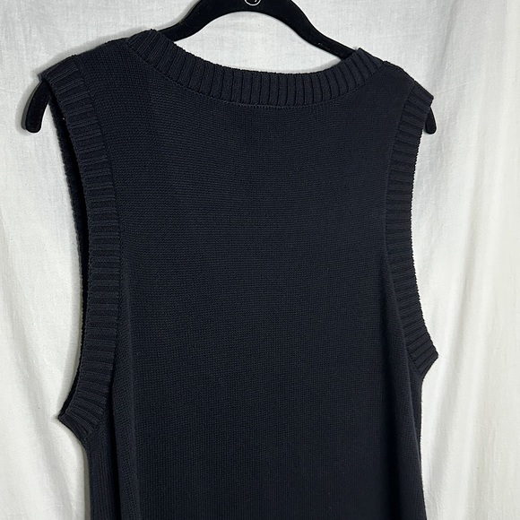 ASOS Monki Robin cotton knitted v neck sleeveless black mini dress - Picture 10 of 17